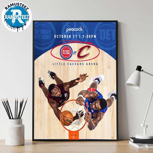 Detroit Pistons Vs Cleveland Cavaliers Head To Head At Little Caesars Arena In Detroit MI On October 27 2025 Home Decor Poster Canvas