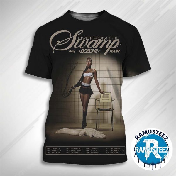 Doechii Swamp Tour 2025 Dates List Kick Off In Chicago IL On October 14th All Over Print T-Shirt