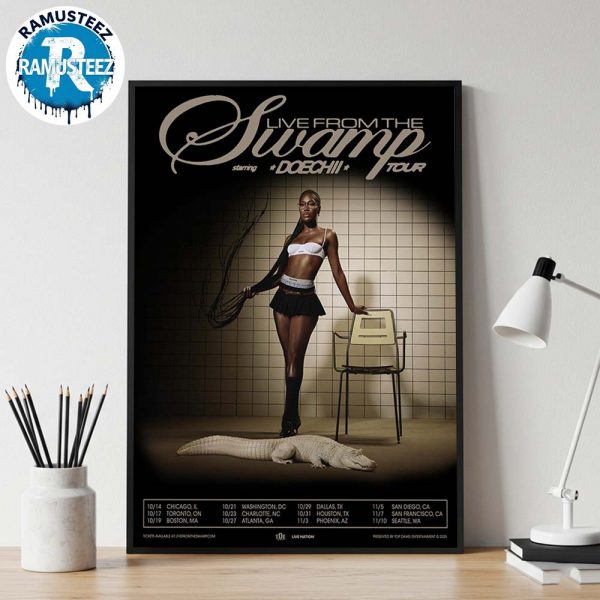 Doechii Swamp Tour 2025 Dates List Kick Off In Chicago IL On October 14th Home Decor Poster Canvas