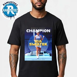 For The First Time Iga Swiatek Claimed Women Singles Champions 2025 Cincinnati Open Black T-Shirt