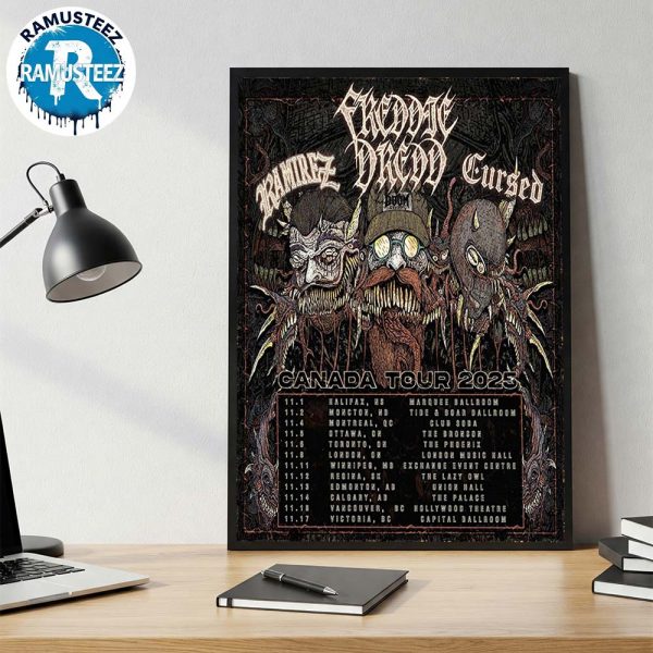 Freddie Dredd Canada Tour 2025 Dates List Kick Off On November 1th In Halifax NS  At Marquee Ballroom Wall Decor Poster Canvas