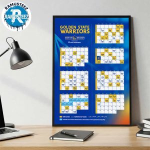 Golden State Warriors 2025-26 Regular Season NBA Schedule Home Decor Poster Canvas