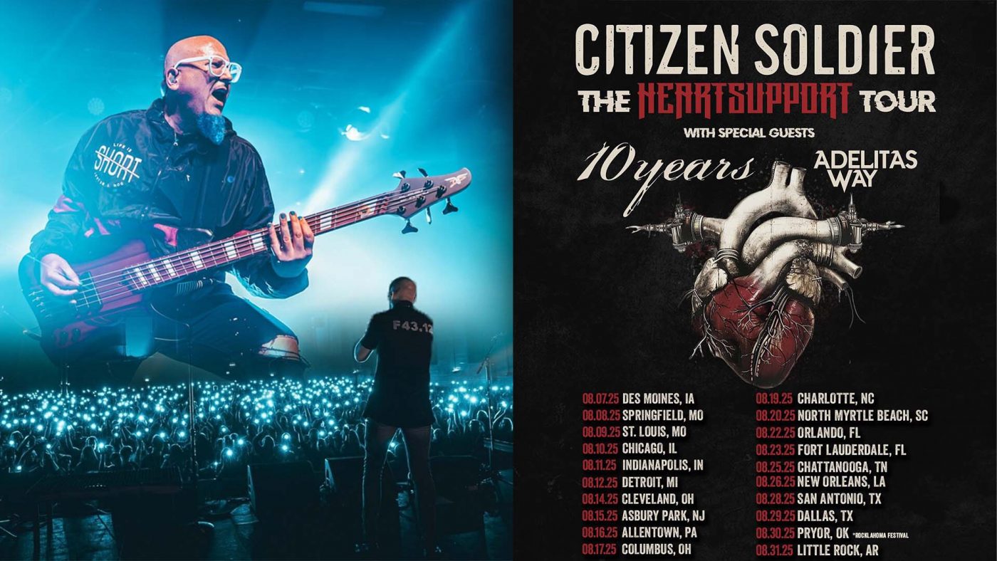 HeartSupport Tour 2025 Citizen Soldier Announces Powerful U.S. Tour with 10 Years and Adelitas Way