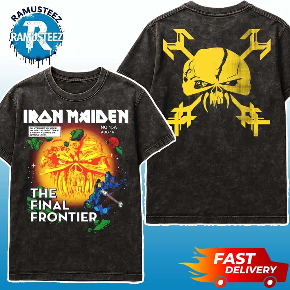 Iron Maiden The Final Frontier Comic Cover Tee 15 Years Of The Final Frontier Anniversary Collection Merch Washed T-Shirt Iron Maiden The Final Frontier Comic Cover Tee 15 Years Of The Final Frontier Anniversary Collection Merch Washed T-Shirt