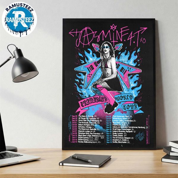 Jasmine.4.T Tranarchy World Tour 2025 Cities List Start In Toronto ON At The Baby G On September 26th Wall Decor Poster Canvas