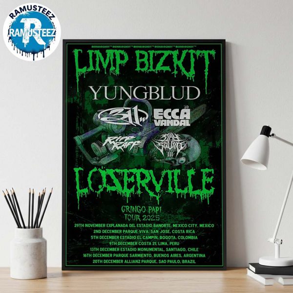 John Otto Loserville Gringo Papi Tour 2025 Cities List Start In Mexico City South America On November 29th Wall Decor Poster Canvas