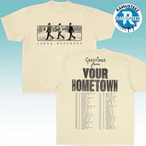 Jonas Brothers Greetings From Your Hometown Tour 2025 Collection Jonas Road Tour Tee Two Sided Print T-shirt