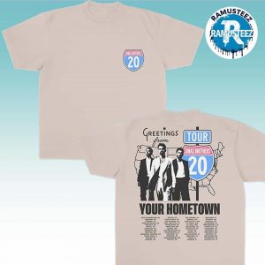 Jonas Brothers Greetings From Your Hometown Tour 2025 Merchandise On Their 20th Anniversary Tour Two Sided Print T-shirt
