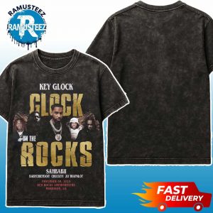 Key Glock On the Rock Music Poster At Red Rocks Park And Amphitheatre In Morrison CO On November 9th 2025 Unisex Washed T-Shirt