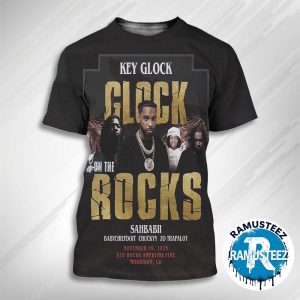 Key Glock On the Rock Show Poster On November 9th 2025 At Red Rocks Park And Amphitheatre In Morrison CO 3D T-Shirt
