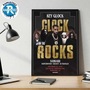 Key Glock On the Rock Show Poster On November 9th 2025 At Red Rocks Park And Amphitheatre In Morrison CO Wall Decor Poster Canvas