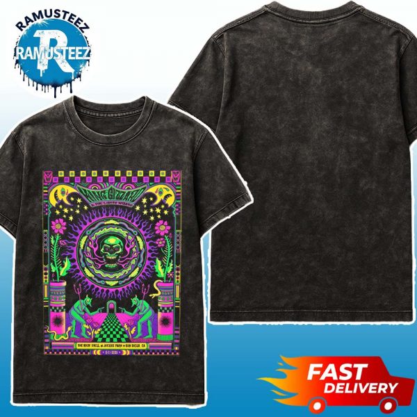 King Gizzard And The Lizard Wizard The Rady Shell At Jacobs Park Poster Orchestra Show 2025 In San Diego CA USA On August 11th Two Sided Print Washed T-Shirt
