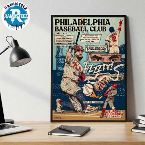Kyle Schwarber Comic Comfort Colors Poster Philadelphia Phillies Baseball Club 2025 Home Decor Poster Canvas