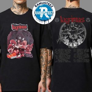 Lagrimas Band US Tour 2025 Dates List Start In Los Angeles CA At The Roxy On September 5th Two Sided Print Unisex T-Shirt
