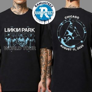 Linkin Park World Tour 2025 In Chicago Illinois At United Merchandise Official From Zero World Tour ON August 11th Two Sided Print T-Shirt