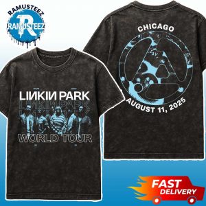 Linkin Park World Tour 2025 Official From Zero World Tour Merchandise ON August 11th In Chicago IL At United Two Sided Print Washed T-Shirt