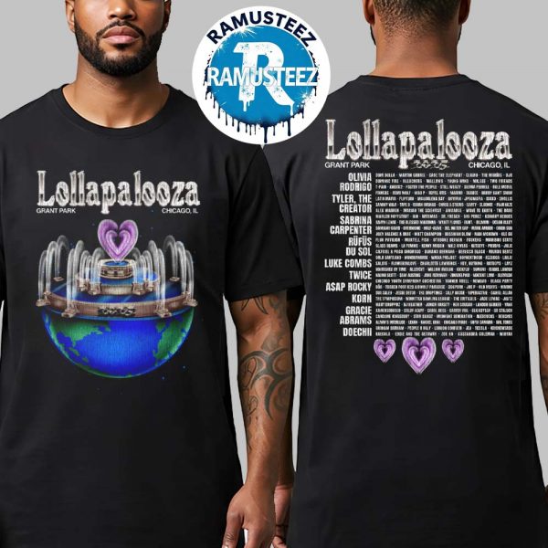 Lollapalooza Planet Lolla Lineup Tee On July 31-August 3 2025 At Grant Park In Chicago Illinois Two Sided Print Tank Top T-Shirt