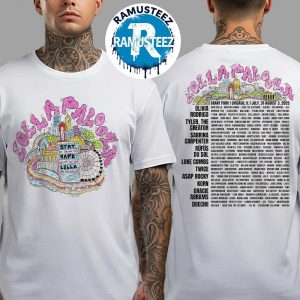 Lollapalooza Skyline Lineup Tee On July 31-August 3 2025 At Grant Park In Chicago Illinois Two Sided Print Unisex T-Shirt