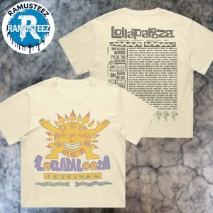 Lollapalooza Womens Sunburst Lineup Crop Tee On July 31-August 3 2025 At Grant Park In Chicago Illinois Two Sided Print Classic T-Shirt