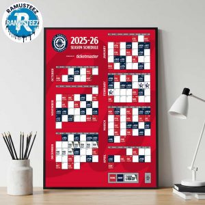 Los Angeles Clippers 2025-26 Regular Season NBA Schedule Wall Decor Poster Canvas