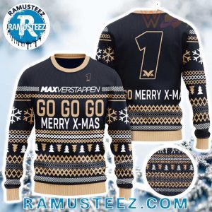Max Verstappen Oracle Red Bull Racing F1 Go Go Go Merry X-Mas Ugly Christmas Sweater