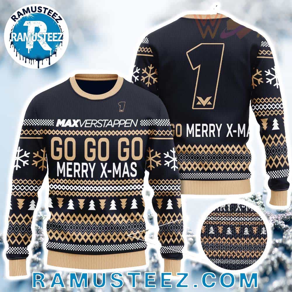 Max Verstappen Oracle Red Bull Racing F1 Go Go Go Merry X-Mas Ugly Christmas Sweater Max Verstappen Oracle Red Bull Racing F1 Go Go Go Merry X-Mas Ugly Christmas Sweater