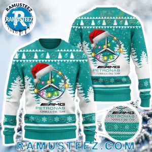 Mercedes-AMG Petronas F1 2025 Holiday Gift Ugly Christmas Sweater
