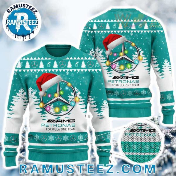 Mercedes-AMG Petronas F1 2025 Holiday Gift Ugly Christmas Sweater