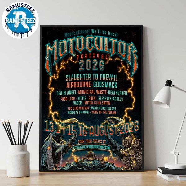 Motocultor Festival 2026 We ll Be Back Poster Line Up On August 13th-16th Home Decor Poster Canvas