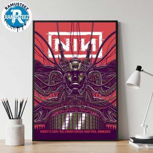 Nine Inch Nails Show Poster On August 17th 2025 At Xcel Energy Center In Saint Paul Minnesota Home Decor Poster Canvas