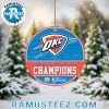 Official NBA Oklahoma City Thunder 2025 NBA Finals Champions Holiday Gift Ceramic Christmas Decorations Ornament