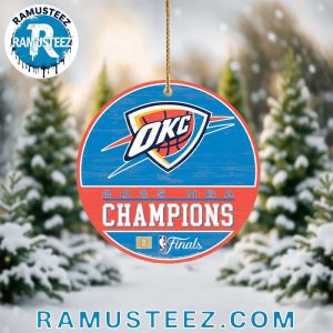 Official NBA Oklahoma City Thunder 2025 NBA Finals Champions Holiday Gift Ceramic Christmas Decorations Ornament
