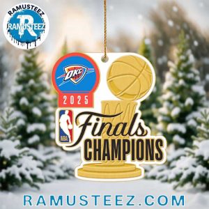 Oklahoma City Thunder 2025 NBA Finals Champion Cup And Logo Gift For Family Ornament