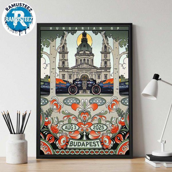Oracle Red Bull Racing 2025 Hungarian Grand Prix Posters F1 Round 14 On August 3 2025 At The Hungaroring In Budapest Wall Decor Poster Canvas