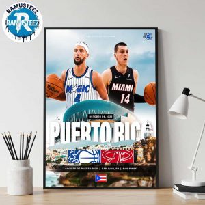 Orlando Magic Vs Miami Heat Matchup Open The NBA 2025 Preseason In San Juan PR At Coliseo DE Puerto Rico On Octobe 4 2025 Poster Canvas