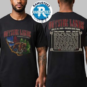 Outside Lands 2025 Merch Bear Event Tee On August 8th 10th At Golden Gate Park In San Francisco CA Two Sided Print T-Shirt