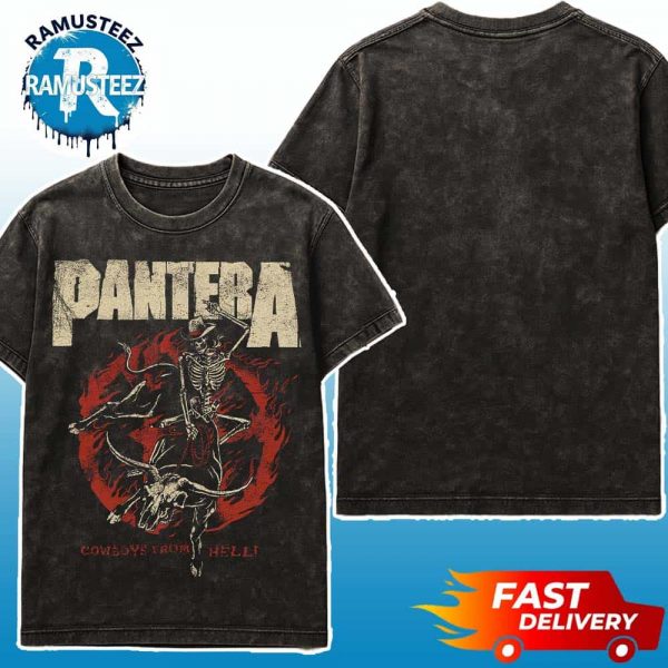 Pantera Cowboys From Hell Merch Tee Cover Washed T-Shirt