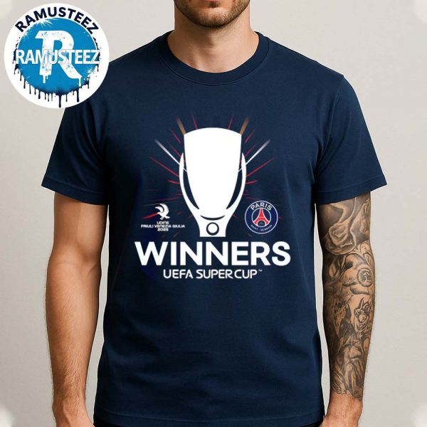 Paris Saint-Germain FC Football Winners 2025 Graphic UEFA Super Cup Champions 2025 Unisex T-Shirt