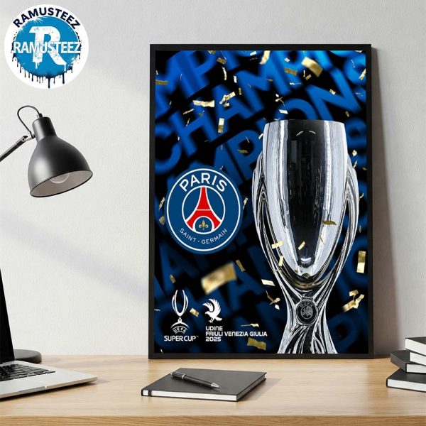 Paris Saint Germain New Champions UEFA Super Cup 2025 Home Decor Poster Canvas