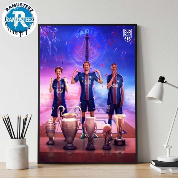 Paris Saint Germain Winner Of UEFA Super Cup 2025 Secure Historic Five Trophy Haul In 2025 Wall Decor Poster Canvas