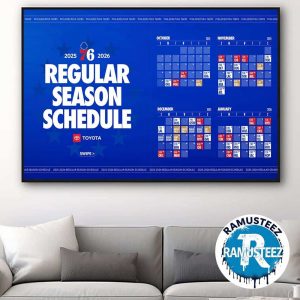 Philadelphia 76ers 2025-26 Regular Season NBA Schedule Home Decor Poster Canvas