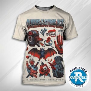 Queens Of The Stone Age Music Poster On August 12th 2025 In Berlin DE At Zitadelle Spandau The End Is Nero All Over Print T-Shirt
