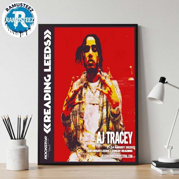 Reading And Leeds Festival 2025 AJ Tracey Poster For England Friday Reading And Saturday Leeds On August 21 To August 24 Wall Decor Poster Canvas