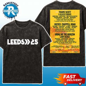 Reading And Leeds Festival 2025 Poster For Leeds Festival Full Lineup In Leeds England On August 21 To August 24 Bramham Park Washed T-Shirt