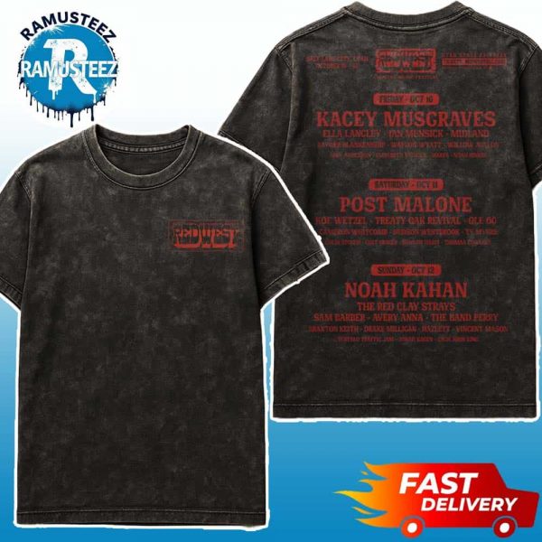 Redwest Country Music Festival 2025 Lineup Tee In Salt Lake City Utah At Utah State Fairpark On October 10-12 2025 Merchandise Washed T-Shirt