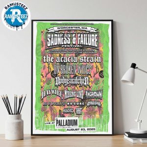 Sadness And Failure Festival 2025 Poster Line Up At Worcester Palladium In New England On August 23th Celebrate The Acacia Strain 40th Performance Wall Decor Poster Canvas