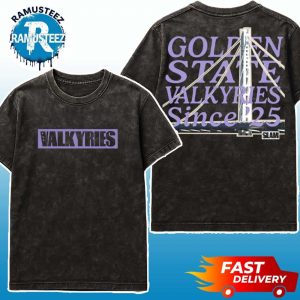 SLAM Cover Golden State Valkyries Since 25 Heavy Tee Black Two Sided Print Washed T-Shirt
