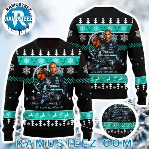 Sir Lewis Hamilton 44 Formula 1 Holiday Gift For Family F1 Ugly Christmas Sweater