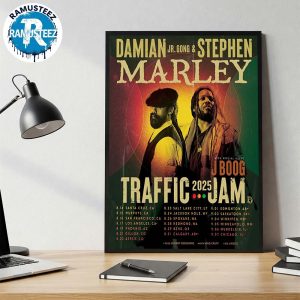 Stephen Marley x Damian Marley Traffic Jam 2025 Summer Tour Dates List For August And September Start In Santa Cruz CA Poster Canvas