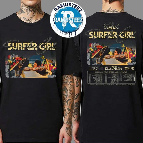 Surfer Girl Music Band The Sky Diving Tour 2025 Fall Tour Cities List Start In Las Vegas NV On October 4 Two Sided Print Unisex T-Shirt
